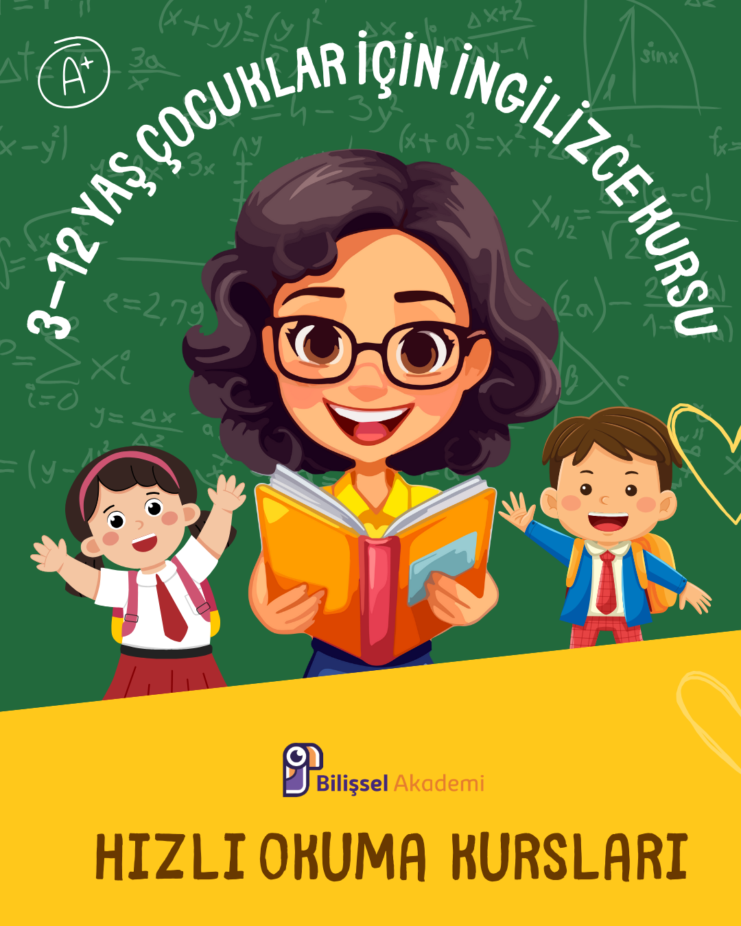 3–12 yaş çocuklar için İngilizce kursu